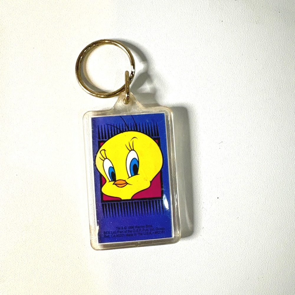 Vintage 1996 Tweety Bird Keychain Warner Bros Looney Tunes BEX Ltd USA Made
